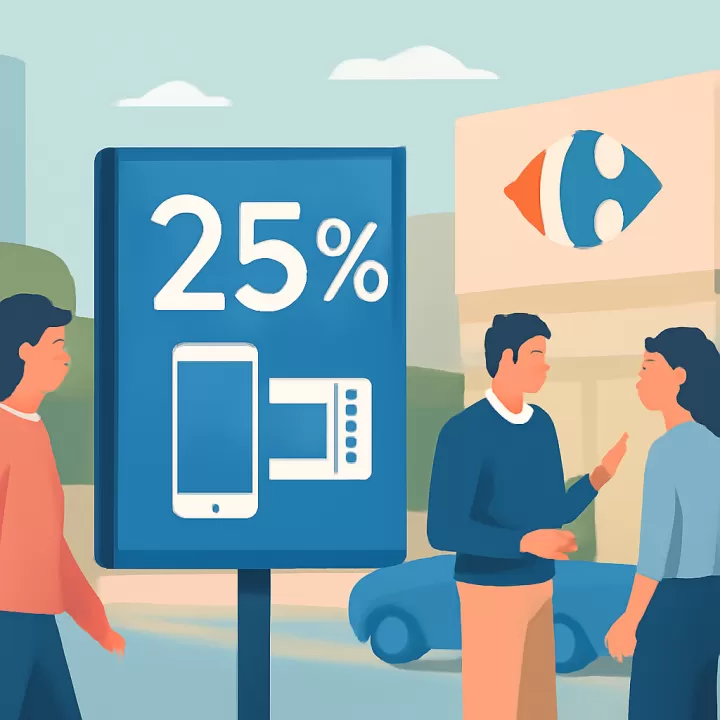 Carrefour ofrece 25% de descuento y 6 cuotas sin interés en celulares y microondas