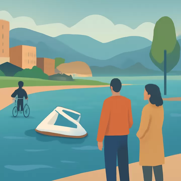 Hallan una lancha hundida a 34 metros de profundidad en el lago Menéndez, Chubut