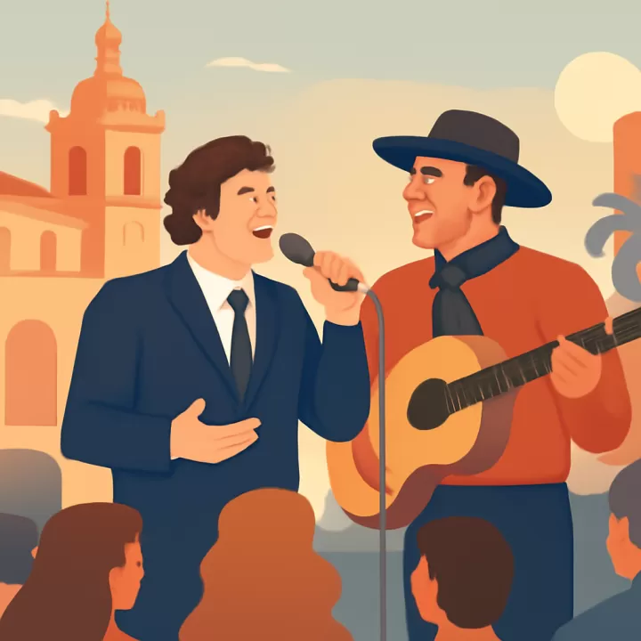 Javier Milei interpretó "Amor salvaje" con el Chaqueño Palavecino en Jesús María