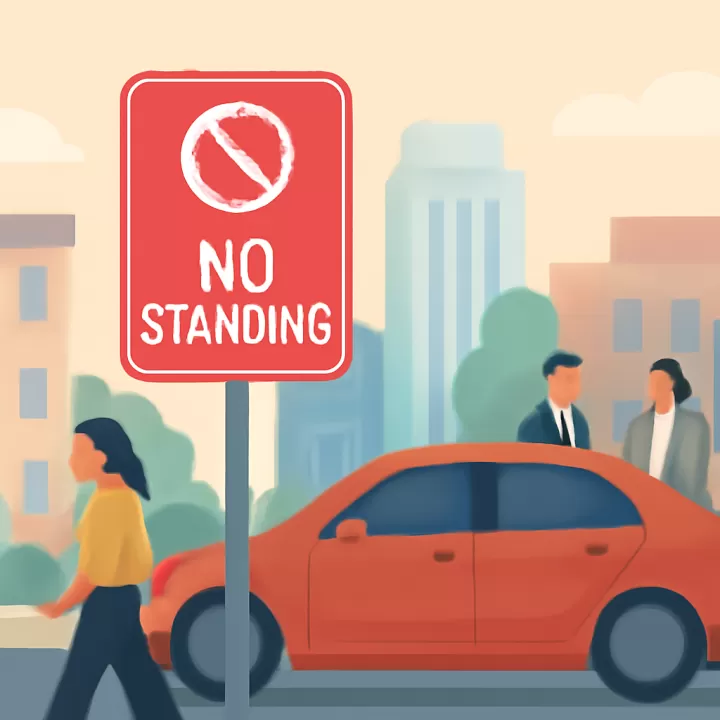 Qué significa la señal NO STANDING y por qué es más estricta que NO PARKING en EE.UU.