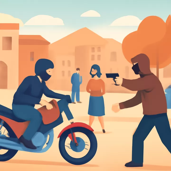 Asalto a mano armada a un motociclista en Las Heras