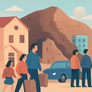 Evacuación de casi 100 familias en Comodoro Rivadavia por deslizamiento en el cerro Hermitte