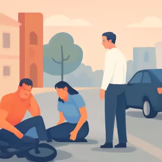 Puerto Madryn: dos motociclistas brasileños fueron embestidos y el conductor responsable huyó