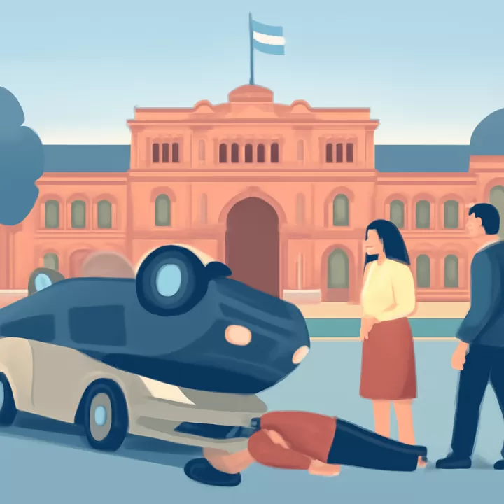 Choque y vuelco de auto frente a la Casa Rosada con una mujer hospitalizada