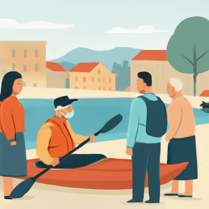 El kayakista brasileño Adelson Carneiro Rodríguez realizó una parada en Puerto Madryn en su viaje hacia Ushuaia