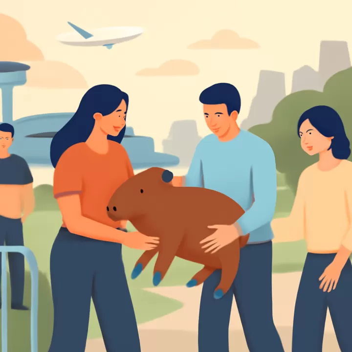 Rescatan un carpincho en las inmediaciones del Aeroparque Jorge Newbery