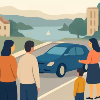 Vehículo bloqueó el paso en la bajada de Muelle Viejo en Puerto Manzano