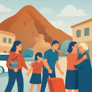 Evacuación en Comodoro Rivadavia por derrumbe del cerro Hermitte