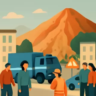 Agencia Federal de Emergencias coordina operativo por deslizamiento en el cerro Hermitte