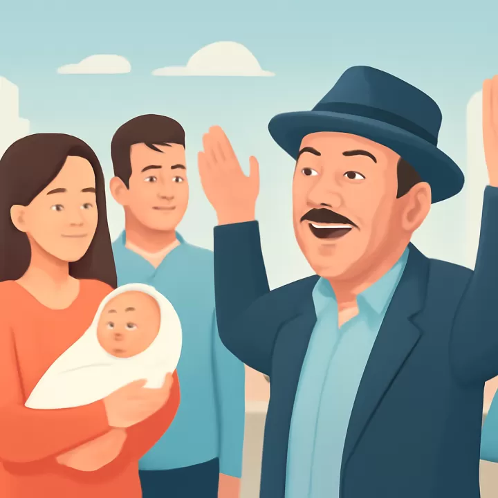 Aníbal Pachano celebra la llegada de su primer nieto, Vito