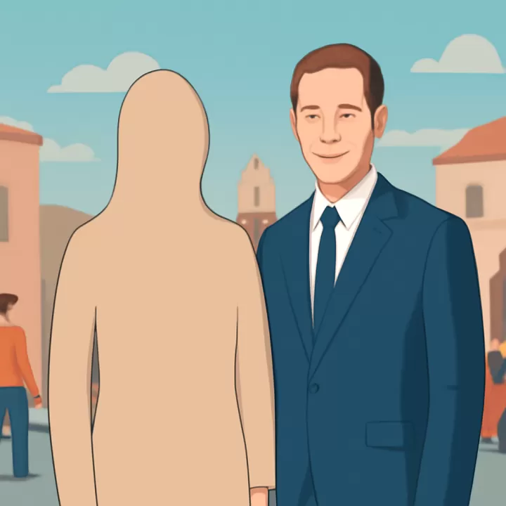 Senadora Emilia Orozco sustituida por una silueta de cartón en foto con Diego Santilli