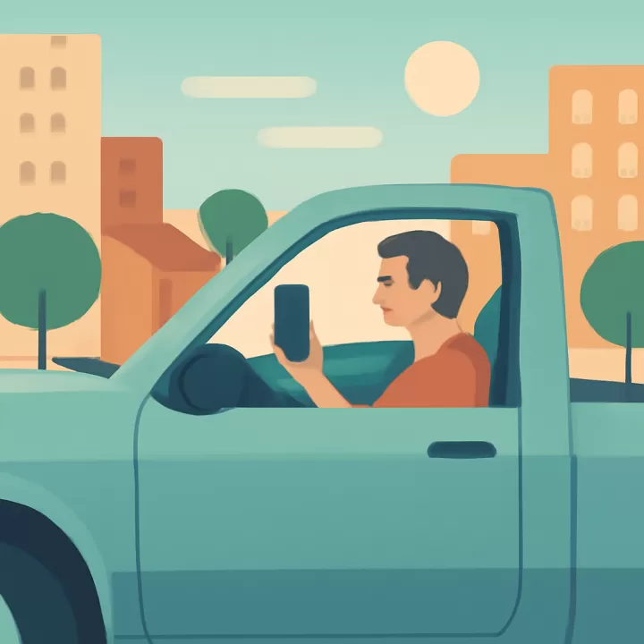 Hombre filma con celular mientras conduce camioneta en Pinamar y sufre inhabilitación de licencia