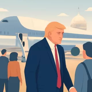 Donald Trump debió regresar a Washington por desperfecto en el Air Force One rumbo a Davos