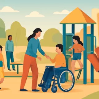 Rivadavia inauguró espacios de juegos inclusivos para la infancia