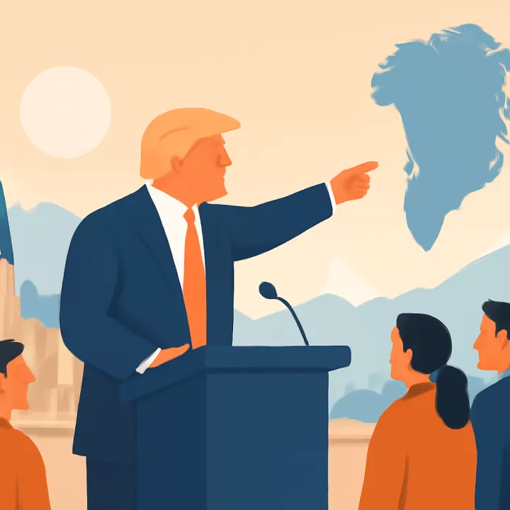 Trump exige la cesión de Groenlandia en Davos sin amenazar con usar la fuerza