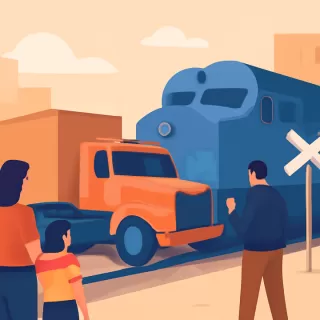 Un tren de cargas embistió a un camión en 25 de Mayo, San Juan