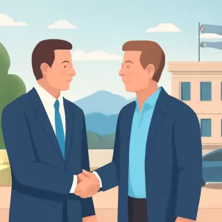 Figueroa recibió a Santilli en Villa La Angostura para avanzar en agenda común