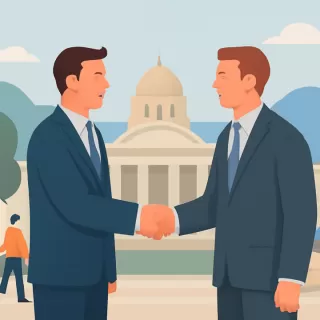 Figueroa recibió a Santilli en Villa La Angostura para avanzar en agenda común