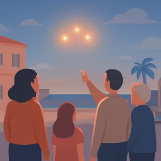 Vecinos observan luces inusuales en el cielo del balneario Las Flores, Uruguay