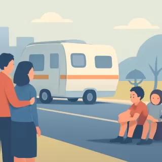 Roban una casa rodante con una familia adentro y abandonan a dos niños en la ruta en Río Negro