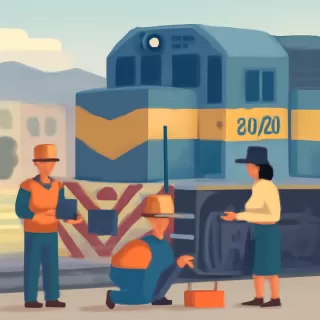 Tren Patagónico avanza en la puesta a punto del motor de la locomotora GT22 N° 9073