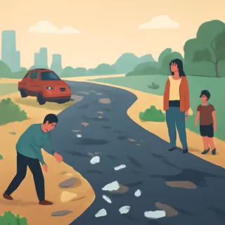 Abandono y contaminación en el camino negro que atraviesa la Reserva Natural de Punta Lara