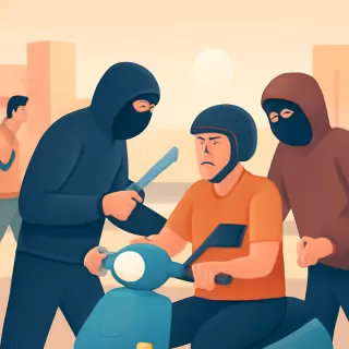 Dos delincuentes asaltaron a un chofer de moto DiDi en Rawson simulando ser pasajeros