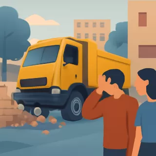 Camión municipal de Tupungato perdió los frenos y chocó contra un paredón