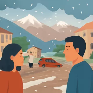 Media hora de granizo azotó Uspallata y provocó crecidas en ríos