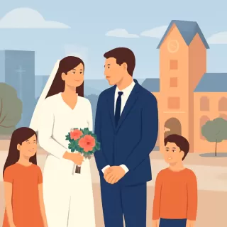 Pareja que se conoció en la secundaria se casó en el Centro Cívico de Bariloche