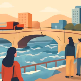 El río desbordó en el Puente Blanco de Zonda y provocó daños estructurales