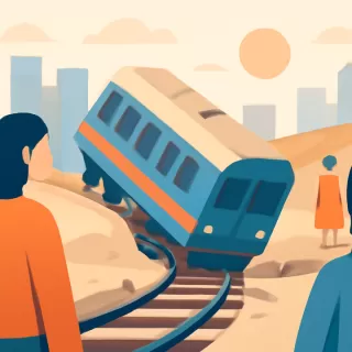 Descarrilamiento de tren por un raíl