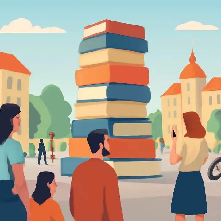 Obra de arte 'Idiom' en la biblioteca municipal de Praga atrae a cientos de turistas diariamente