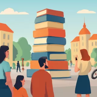 Obra de arte 'Idiom' en la biblioteca municipal de Praga atrae a cientos de turistas diariamente