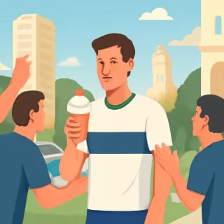 Alejo Gelsomino homenajeado tras su debut en Gimnasia con una malteada en Estancia Chica