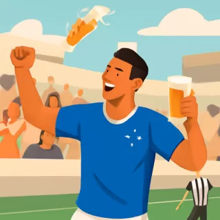 Delantero de Cruzeiro celebra gol con vaso de cerveza lanzado desde tribuna rival en clásico de Minas Gerais