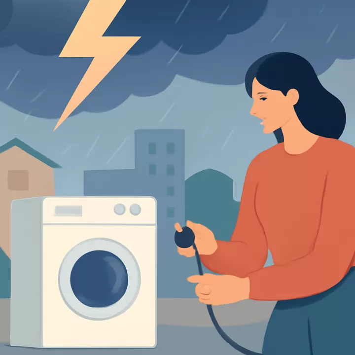 Tormenta eléctrica: por qué es fundamental desenchufar el lavarropas para evitar daños