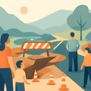 Corte preventivo en la Ruta Nacional 7 en Uspallata por rotura de defensa aluvional