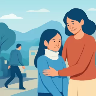 Celeste y su mamá regresaron a su hogar en Bariloche tras completar tratamiento médico con apoyo comunitario