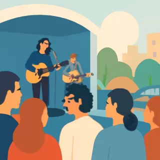 Charly García asistió al Festival Medio y Medio para acompañar a León Gieco