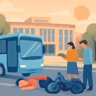 Grave accidente vial entre colectivo y moto frente a la Universidad Nacional de Río Cuarto