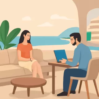 El diseño del living exterior en la casa de Zaira Nara en Punta del Este