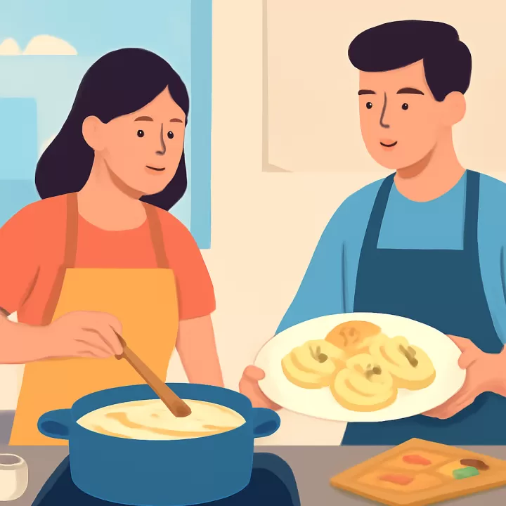 Receta casera de sorrentinos con langostinos y crema de azafrán