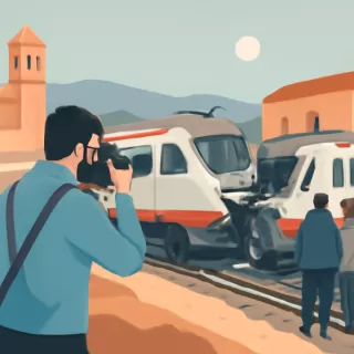 Fotógrafo captura imagen clave tras choque de trenes en España
