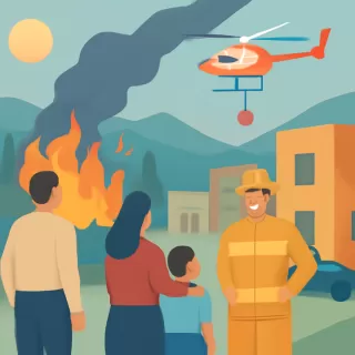 Incendio de interfase en El Hoyo controlado por bomberos, vecinos y apoyo aéreo