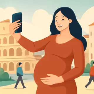 Oriana Sabatini mostró su panza de siete meses desde Roma