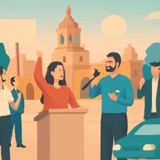 Expresiones políticas durante la tercera luna del Festival Nacional de Folklore de Cosquín 2026