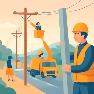 Avanza el recambio de postes eléctricos sobre la Ruta Nacional 12 en Misiones