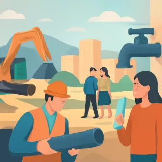 Avanzan obras para normalizar el sistema cloacal y mejorar el abastecimiento de agua en Trelew