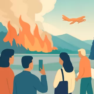 Incendio en Los Alerces: condiciones climáticas permitieron el despliegue de medios aéreos